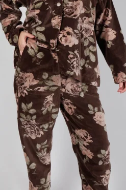 Gaston Trousers in Velour Fleur Chocolat