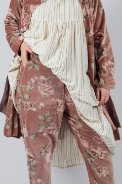 Gaston Trousers in Velour Fleur Rose