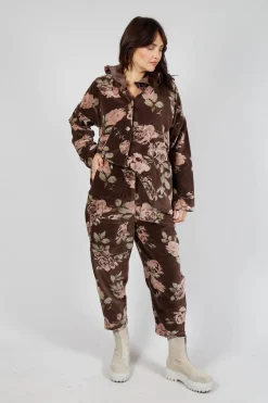 Gaston Trousers in Velour Fleur Chocolat