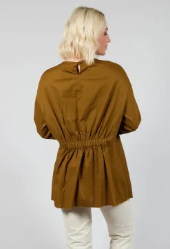 Gathered Back Top in Oliva