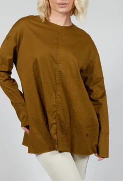 Gathered Back Top in Oliva