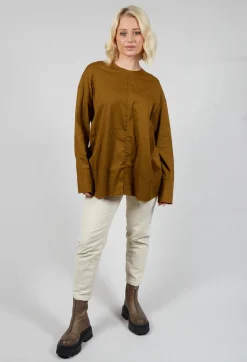 Gathered Back Top in Oliva