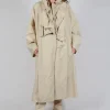 Gathered Coat in Bone