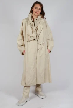 Gathered Coat in Bone