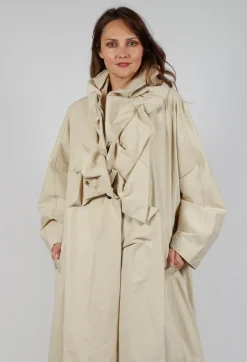 Gathered Coat in Bone