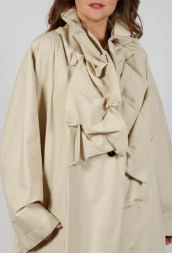 Gathered Coat in Bone