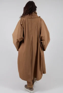 Gathered Coat in Camel