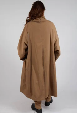 Gathered Coat in Camel