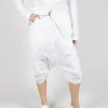 Gathered Cropped Trousers in Semi Bleach