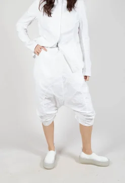 Gathered Cropped Trousers in Semi Bleach