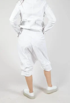 Gathered Cropped Trousers in Semi Bleach