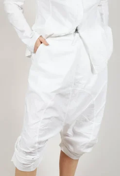 Gathered Cropped Trousers in Semi Bleach