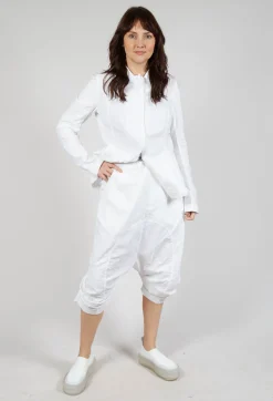Gathered Cropped Trousers in Semi Bleach