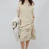 Gathered Dress in Bone