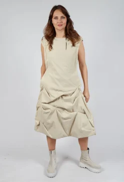 Gathered Dress in Bone