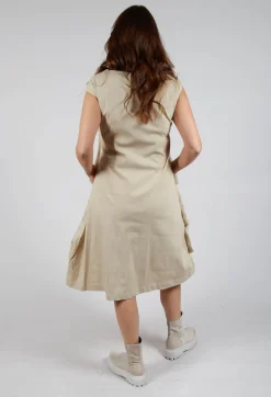 Gathered Dress in Bone