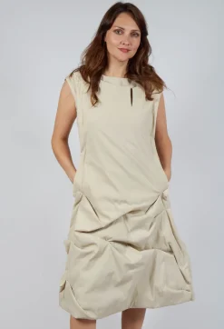 Gathered Dress in Bone