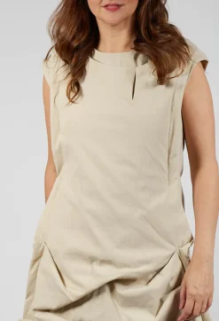 Gathered Dress in Bone