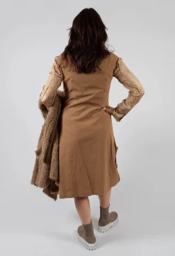 Gathered Dress in Camel