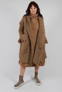 Gathered Dress in Camel