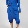 Gathered Hem Cropped Trousers in Royal