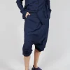 Gathered Hem Cropped Trousers in Ink