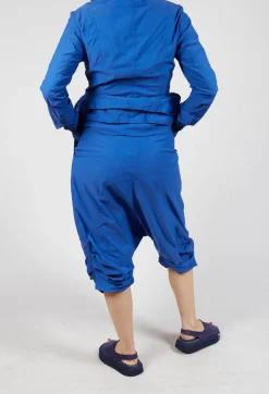 Gathered Hem Cropped Trousers in Royal
