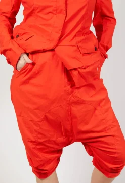 Gathered Hem Cropped Trousers in Mandarine