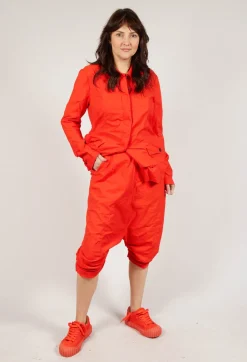 Gathered Hem Cropped Trousers in Mandarine