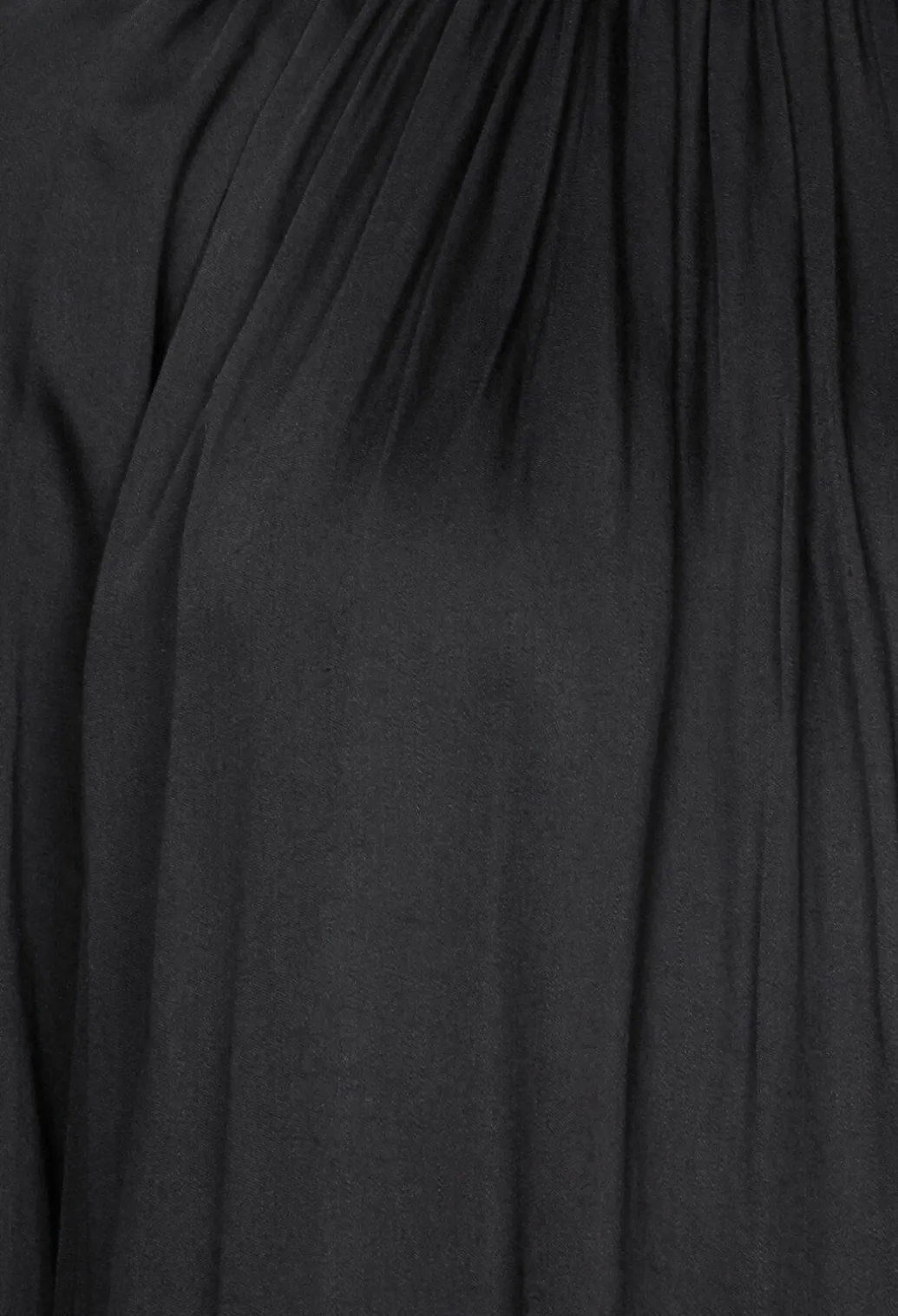 Gathered Neckline Shirt in Black