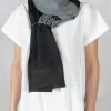 Gathered Scarf in Blue/Black