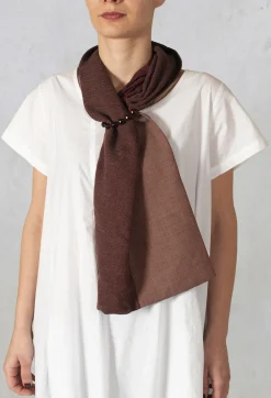 Gathered Scarf in Red/Burgundy