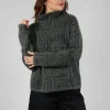 Geometric Fluffy Sweater in Khaki