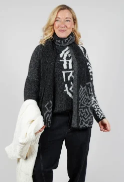 Geometric Knit Sweater in Grey