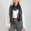 Geometric Scarf in Steel Grey