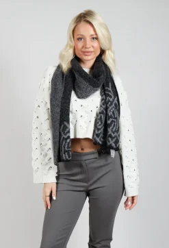 Geometric Scarf in Steel Grey