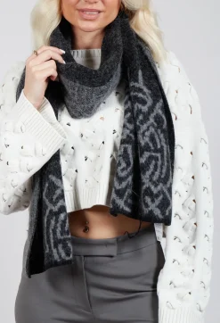 Geometric Scarf in Steel Grey