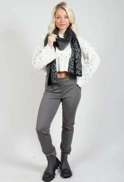 Geometric Scarf in Steel Grey