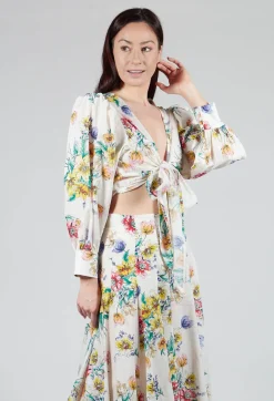 Gesso Cropped Blouse in Multicolour