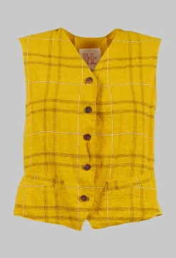 Gilet Gemma in Safran Check