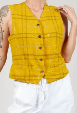 Gilet Gemma in Safran Check