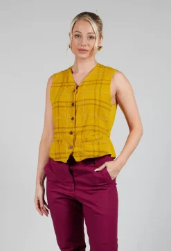 Gilet Gemma in Safran Check