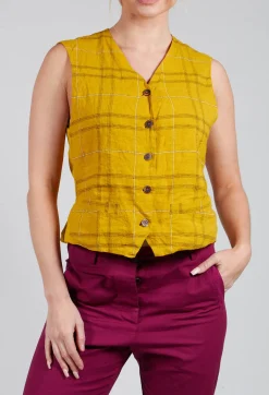 Gilet Gemma in Safran Check