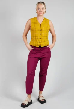 Gilet Gemma in Safran Check