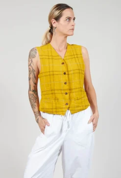 Gilet Gemma in Safran Check