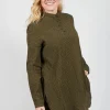 Gingham 3/4 Button Up Shirt in Military Black