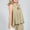 Gingham Babydoll Top in Foglia