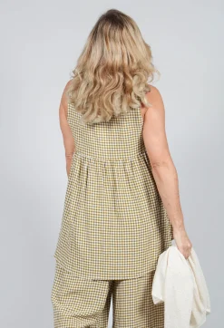 Gingham Babydoll Top in Foglia