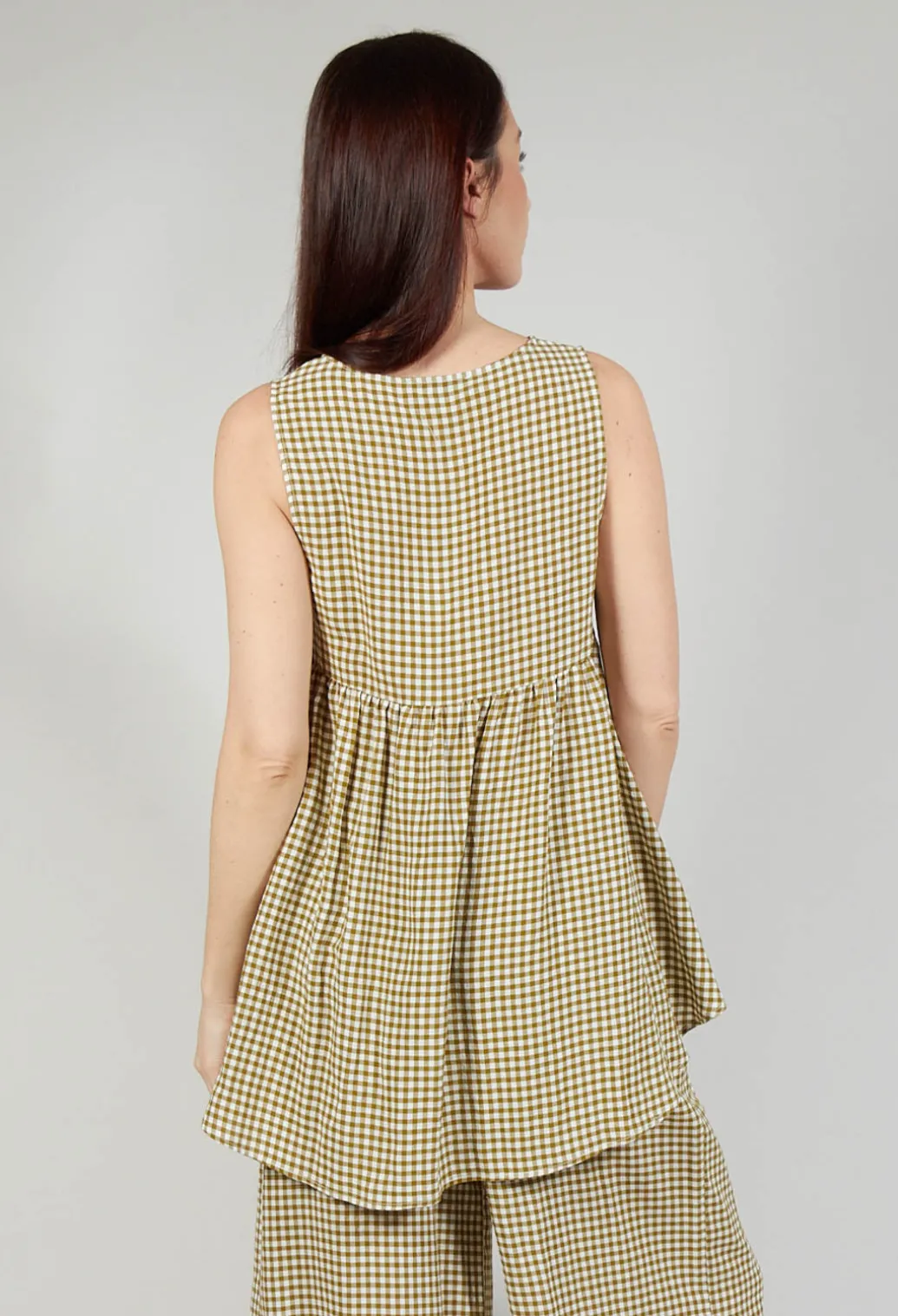 Gingham Babydoll Top in Foglia