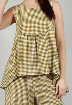 Gingham Babydoll Top in Foglia